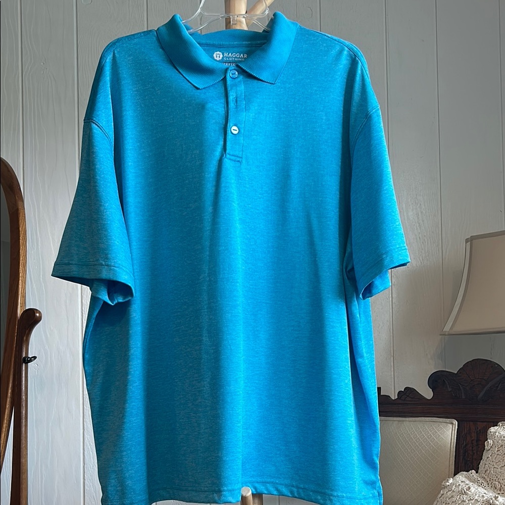 Haggar Blue Polo Shirt Classic Design